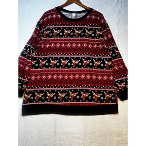 No Boundaries Womens Sweater Reindeer Long Sleeve Juniors Size 3XL - Runs Small